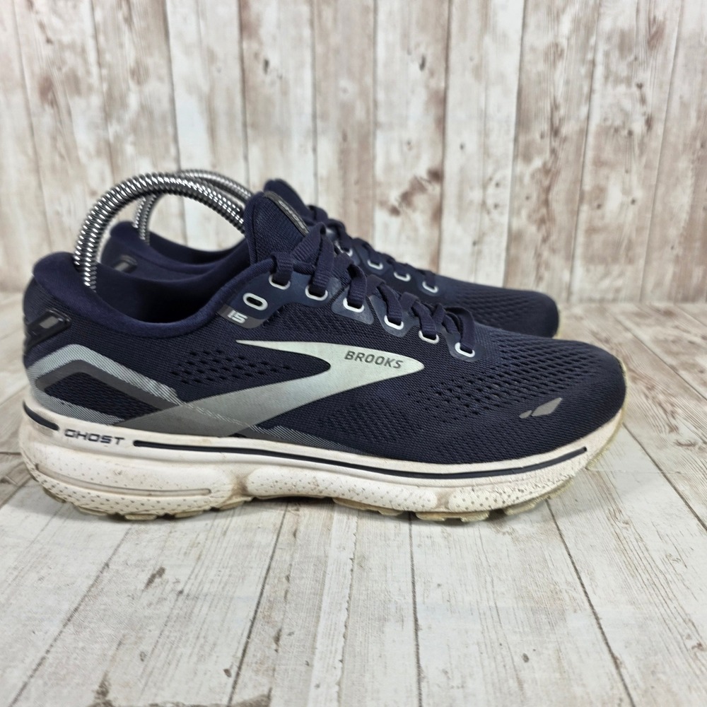 Brooks Ghost 15 Womens Running Shoes Navy Blue Silver 1203801B450 Size 8 B
